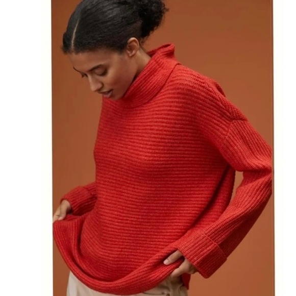 Anthropologie PILCRO Cowl Neck Sweater Pullover Knit Turtleneck Oversize X-Small - Picture 1 of 16